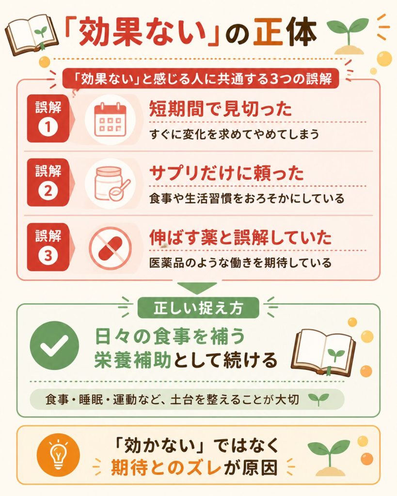 効果ないと感じる3つの誤解と正しい捉え方の整理