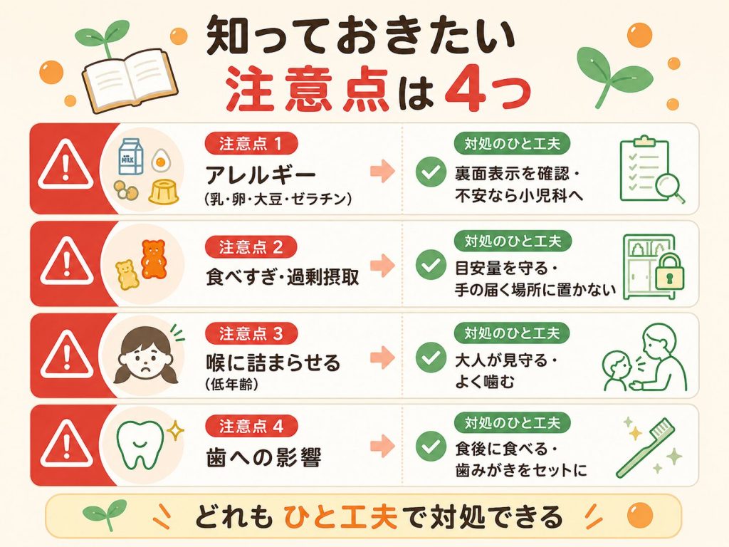 セノッピーで注意したい4点と対処法の図解