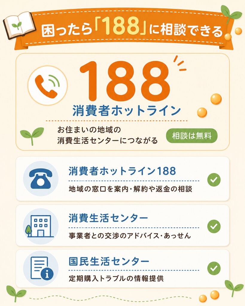 消費者ホットライン188と相談先の整理